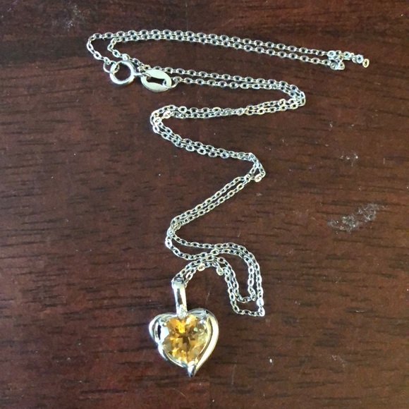 November Birthstone Necklace Heart 